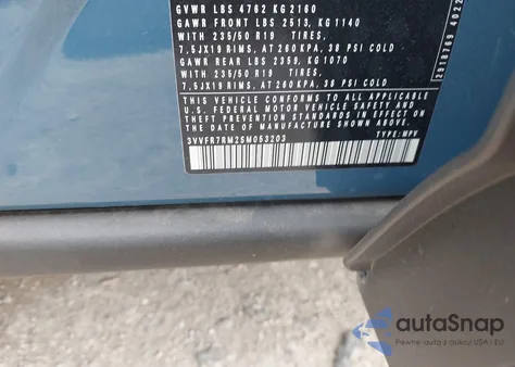 2025 Volkswagen Tiguan 2.0T Se z USA, uszkodzony, nr VIN 3VVFR7RM2SM053203